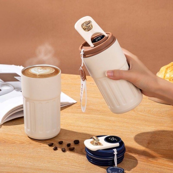 304 316 Stainless Steel Digital Smart Drinkware Flask Led Vacuum 450ml Mug Cup Water Bottle with Temperature Display