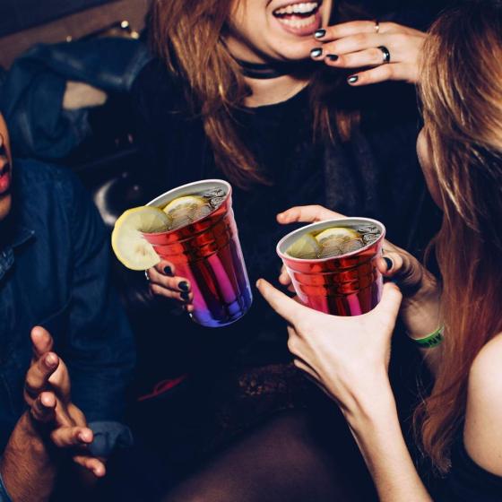 Wholesale Custom Nonbreakable Stainless Reusable Red Bachelorette Party Cups Stack Cup With Logo