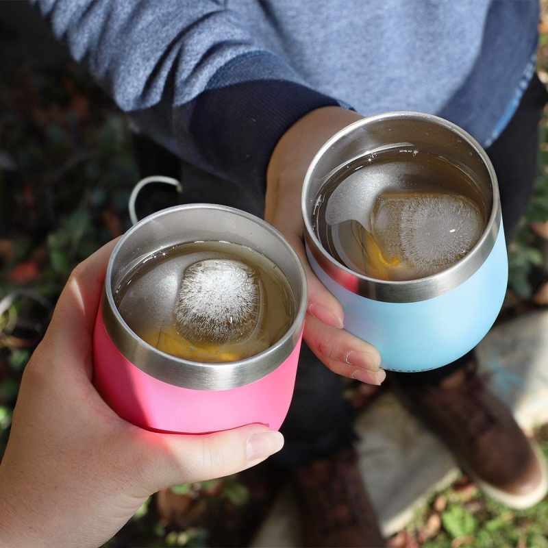 12 oz Insulated Stainless Steel Stemless Wine Tumbler Cups