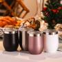 12 oz Insulated Stainless Steel Stemless Wine Tumbler Cups