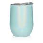 12 oz Glitter Blended Stemless Wine Tumbler Stainless Steel Double Wall Vacuum Insulated Cups With BPA Free Lid