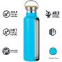 Wholesale Powder Coated 350ml Double Walled Kids Stainless Steel Water Bottle Bamboo Lid Vacuum Flask