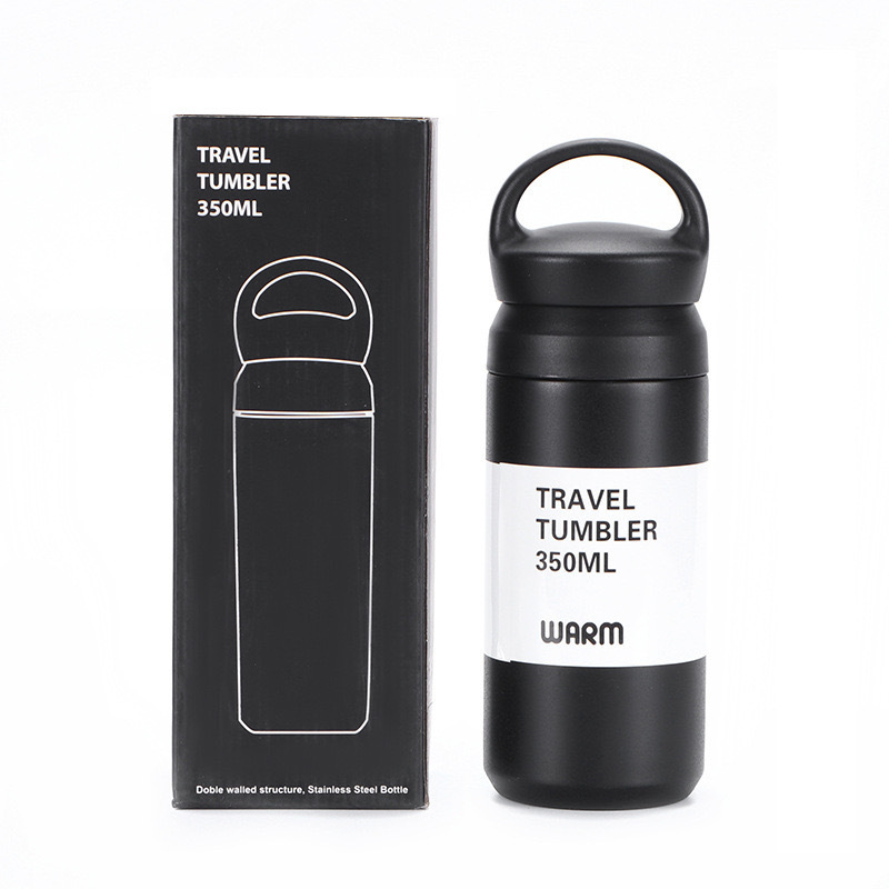 Wholesale 350ml  Stainless Steel Travel Tumbler Double Wall Insulated Coffee Mug Cup Water Bottle Flask With Handle