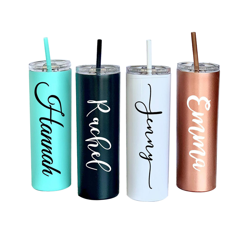 Choice Factory Custom Bridesmaid Tumbler Insulated Wine Tumblers With Straws