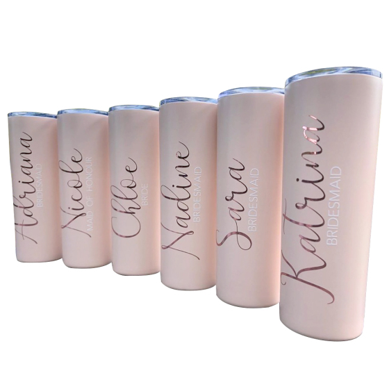 Choice Factory Custom Bridesmaid Tumbler Insulated Wine Tumblers With Straws