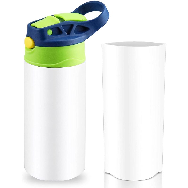 350ML Stainless Steel DIY Sublimation Blanks Vacuum Insulated Kid Bottle Tumbler with Spout Straw Lid