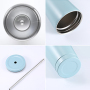 Custom Bulk 750Ml 24Oz  Double Wall Insulated Stainless Steel Glass Water Tumbler Cup With Lids and Straw