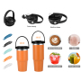 35oz Stainless Steel Vacuum Insulated Iced Coffee Water Bottle Tumbler Cup  for Water Iced Tea or Coffee Smoothie