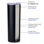 RTS Vacuum Insulated 20Oz Stainless Steel Skinny Personalized Tumblers With Straw