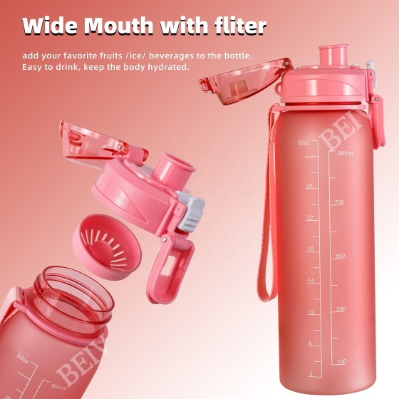Zhejiang New Fashion Personalised Leak Proof Hot and Cold 900ml Tritan Plastic Sports Water Bottles With Custom Logo