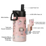 Wholesale Price Fancy Reusable Bpa Free School Pink Metal Double Wall Stainless Steel Children Kids Water Bottle for Girls