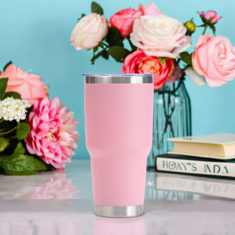 Eco-Friendly Reusable 30oz Stainless Steel Insulated Black Matte Tumblers Christmas Gifts Coffee Mugs Tumbler