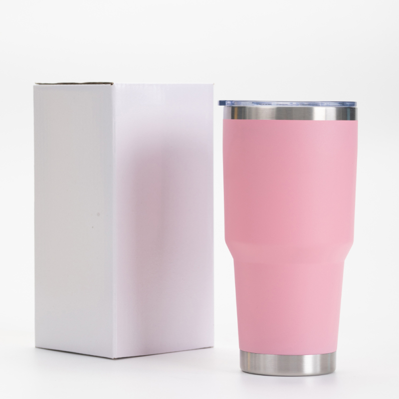 Eco-Friendly Reusable 30oz Stainless Steel Insulated Black Matte Tumblers Christmas Gifts Coffee Mugs Tumbler