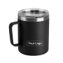 Custom Logo 12 oz 14 oz Powder Coated Insulated Stainless Steel Coffee Mugs Handle Double Wall Vacuum Tumbler Cup With Lid