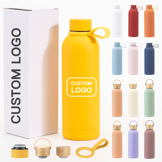 Personalised Double Wall Vacuum Hot and Cold Girls Reusable Large Slim Rubber Painted 500Ml Water Bottle