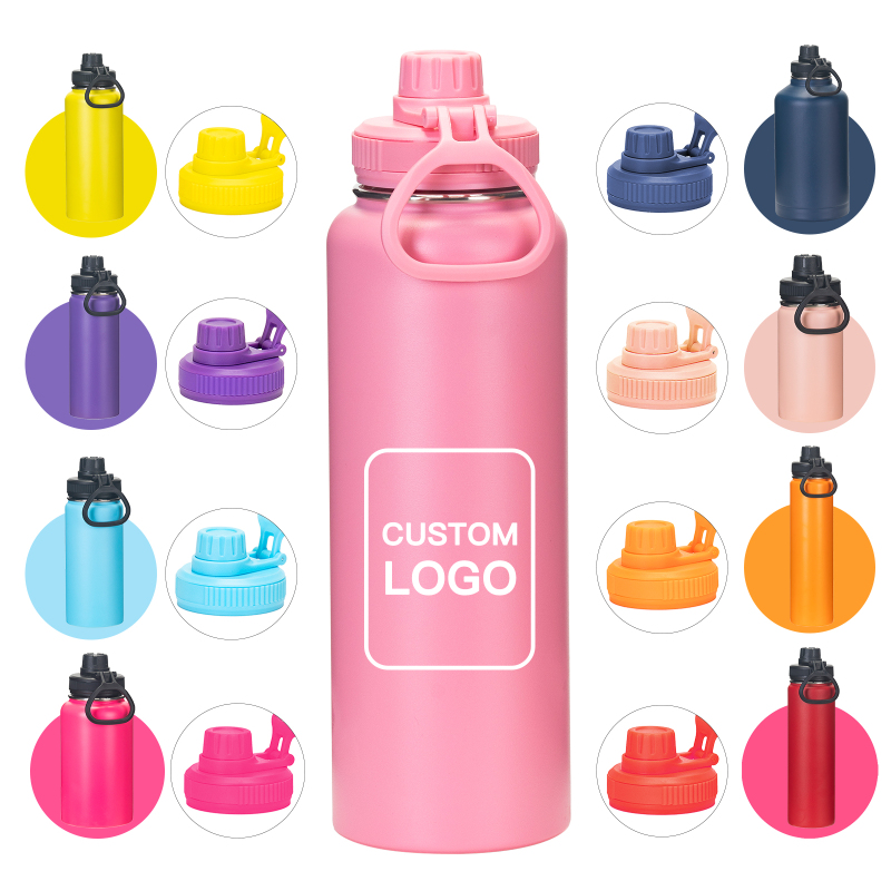 Custom Portable Drink Double Wall Metal 304 Stainless Steel Insulated 22oz Wide Mouth Water Bottle