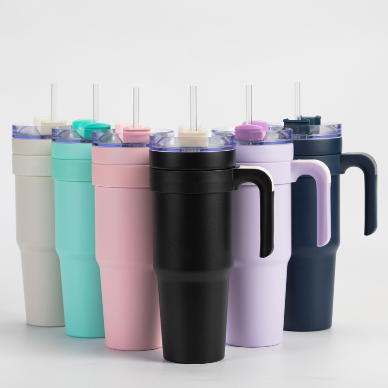 Custom Logo Stainless Steel Double Vacuum Coffee 40 Oz Tumbler Cup With Lid Straw 40Oz Stainless