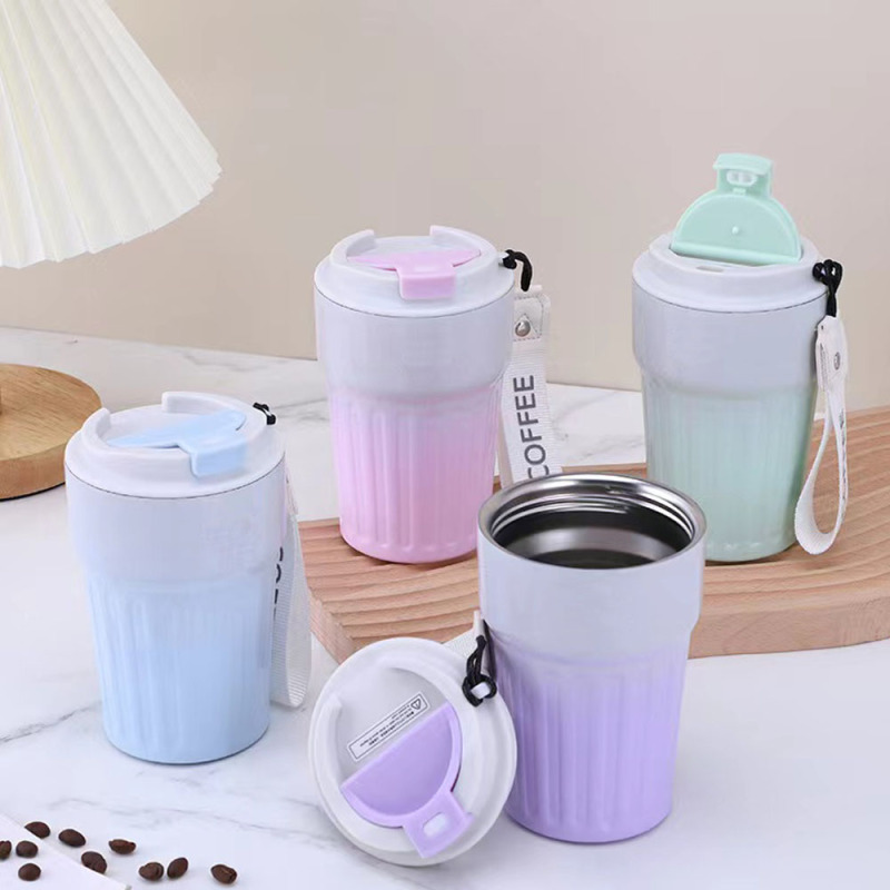 Custom Easy Carry Iced Insulated Travel 400ml Stainless Steel Tumbler Coffee Tea Mugs Cup Tumblefor Party Camping
