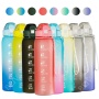 Eco Friendly Bpa Free Filtered Reusable Sports Bicycle Cute 32Oz Gym Motivation Tritan Plastic Water Bottle With Time Marker