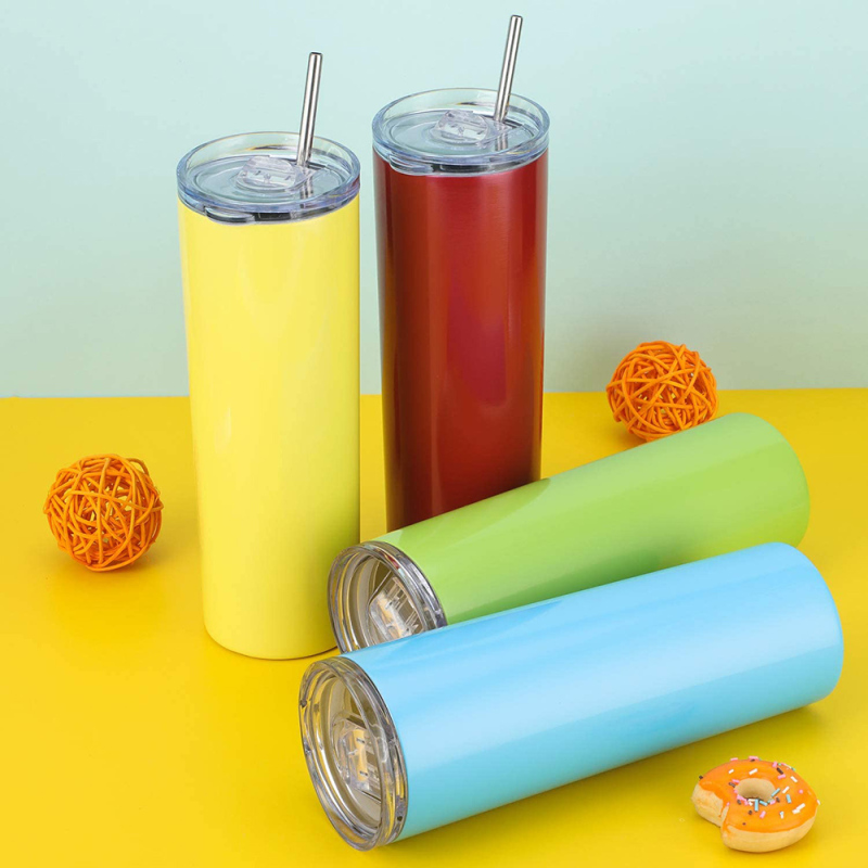 Factory Price 30oz Skinny Tumblers Blank Sublimation Stainless Steel Straight Tumbler Cups Double Wall Insulated with Lids