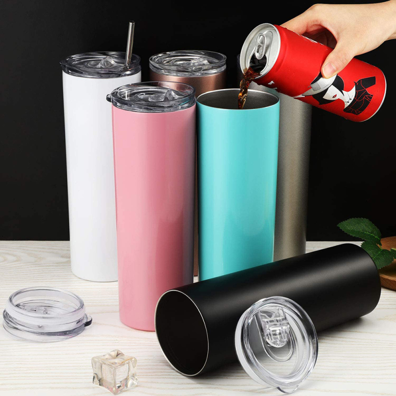 Factory Price 30oz Skinny Tumblers Blank Sublimation Stainless Steel Straight Tumbler Cups Double Wall Insulated with Lids