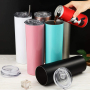 Factory Price 30oz Skinny Tumblers Blank Sublimation Stainless Steel Straight Tumbler Cups Double Wall Insulated with Lids