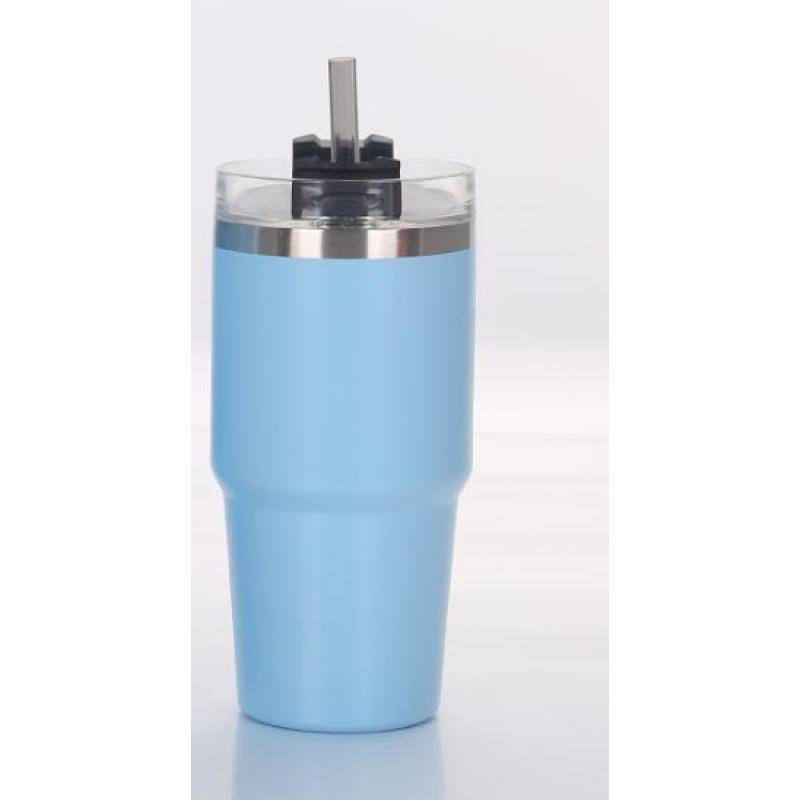 24oz Stainless Steel Tumbler with Straw