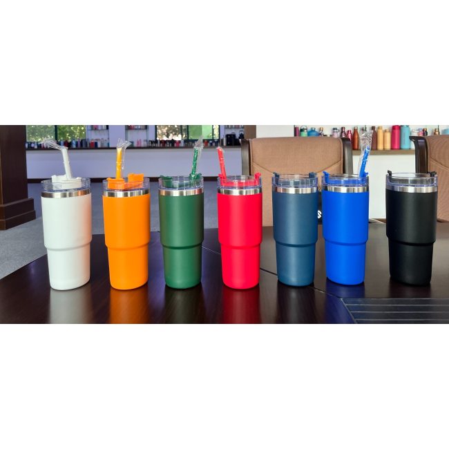 24oz Stainless Steel Tumbler with Straw