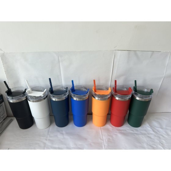 24oz Stainless Steel Tumbler with Straw