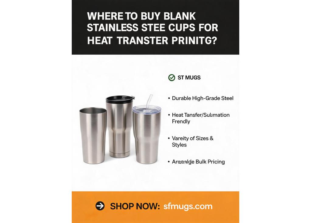Where to buy blank stainless steel cups for heat transfer printing?