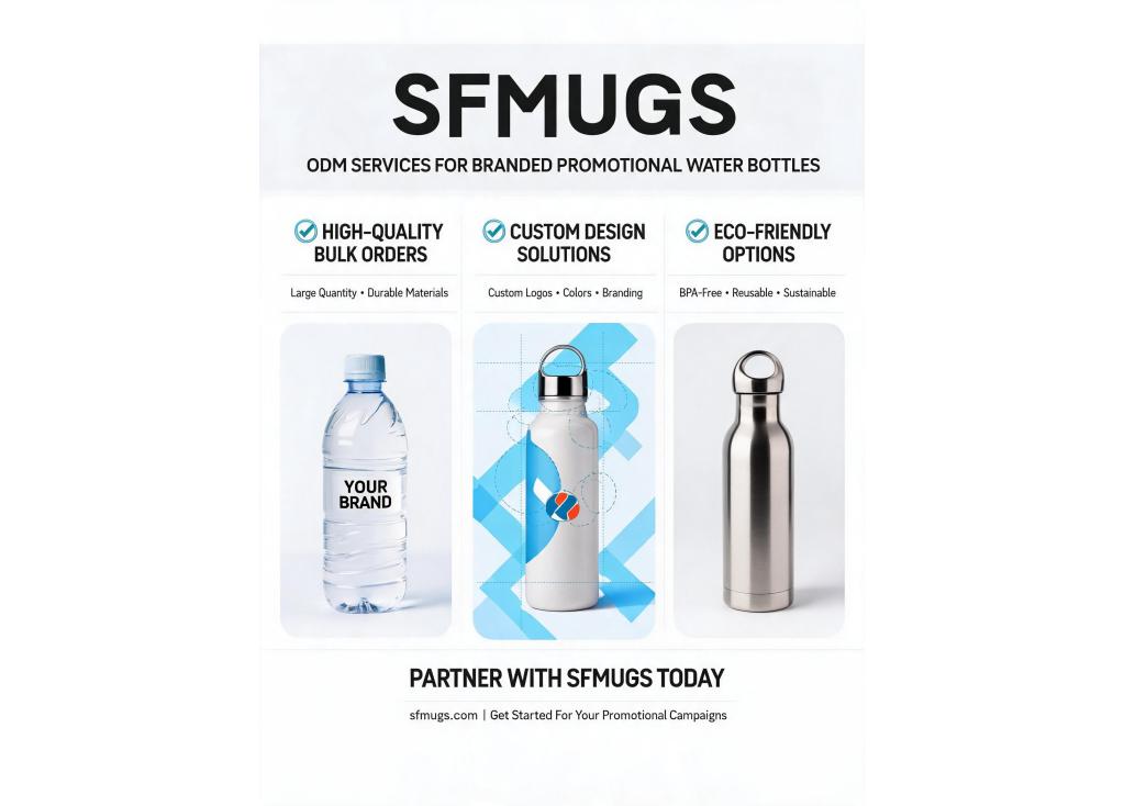 ODM services for branded promotional water bottles large quantity