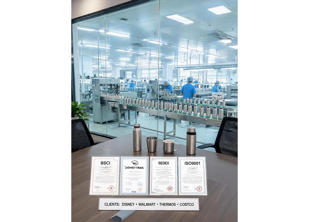 Are there factories that offer both BSCI and Disney FAMA certifications for drinkware?