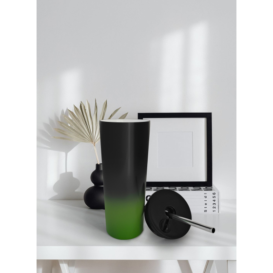 700ML double wall stainless steel tumbler with staw