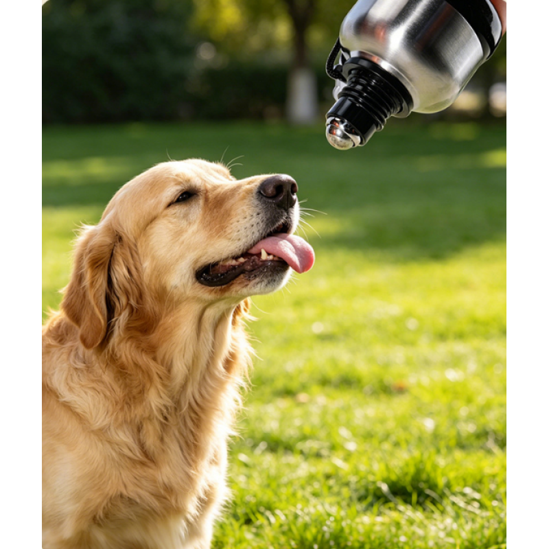 500ML/750MLpet water bottleSteel ball spout allows pets to drink easily even during car rides — just let them lick and sip