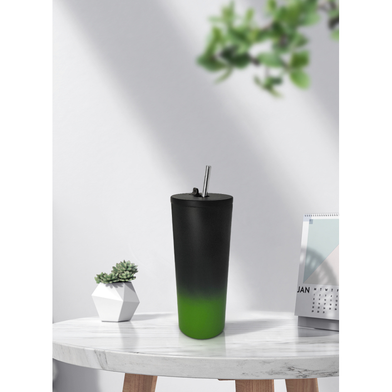 700ML double wall stainless steel tumbler with staw