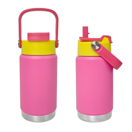 350ML double wall stainless steel kids water bottle with handle