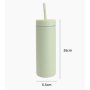 400ML double wall stainless steel mug with straw