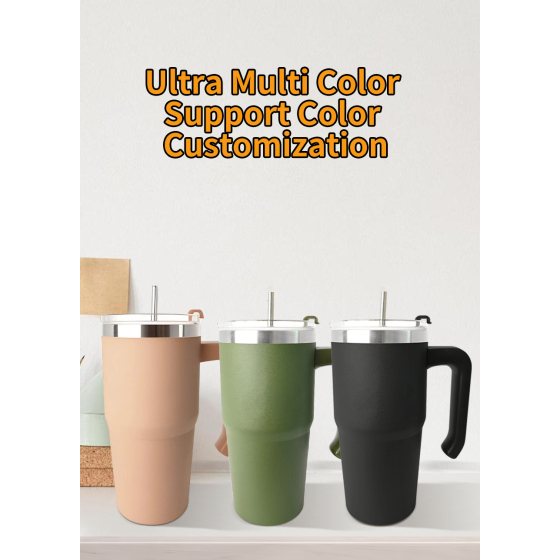 600ML double wall stainless steel tumbler with handle
