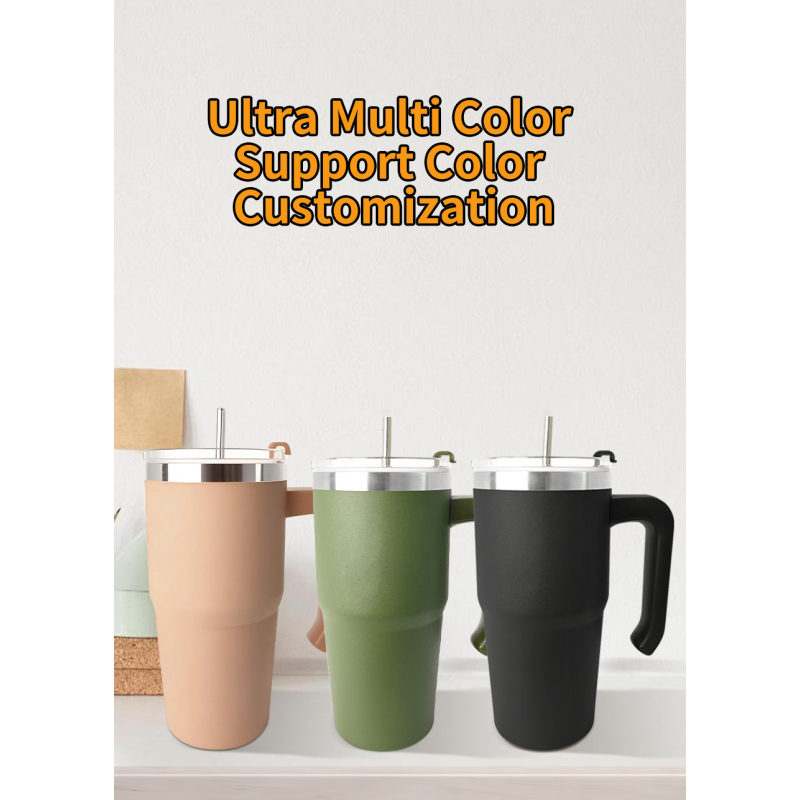600ML double wall stainless steel tumbler with handle
