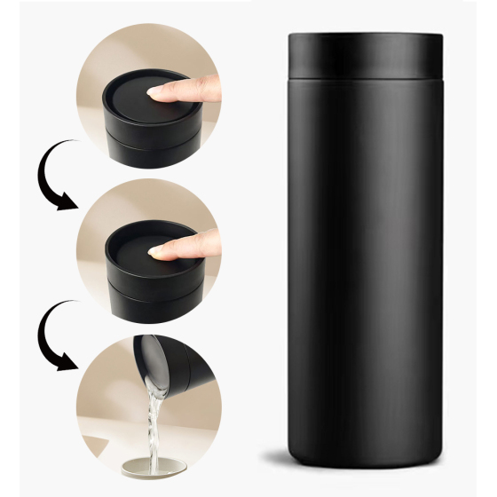 250ML double wall mug with vertical design and 360 degree outlet lid