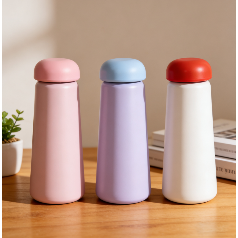 400ML/700ML  cute and exquisite double wall stainless steel bottle with Mushroom-shaped