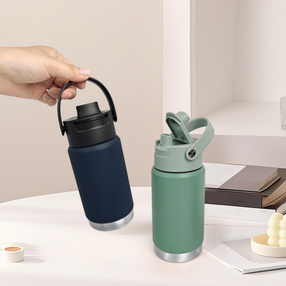 350ML double wall stainless steel kids water bottle with handle