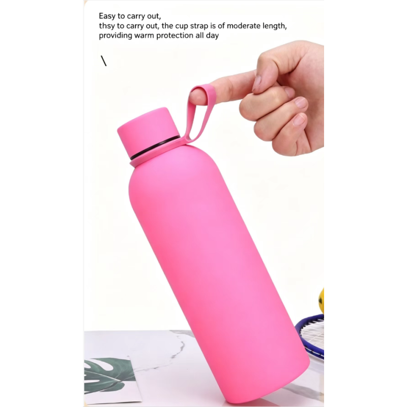 500ml Double wall vacuum recycled SS bottle with rubberized finish
