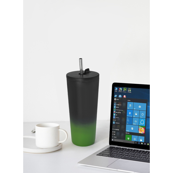 700ML double wall stainless steel tumbler with staw