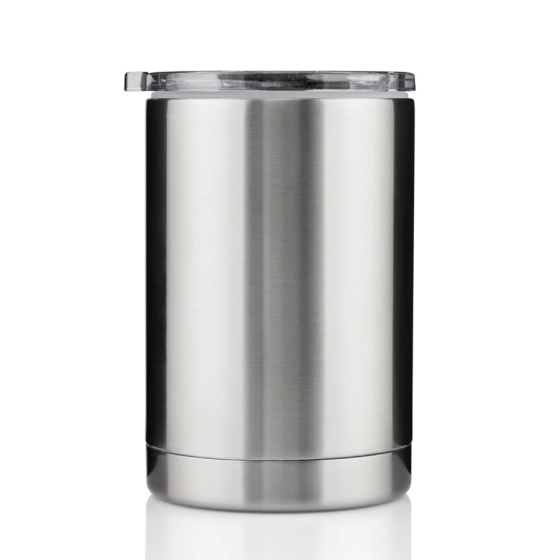 12oz double wall vacuum can cooler with dual lid