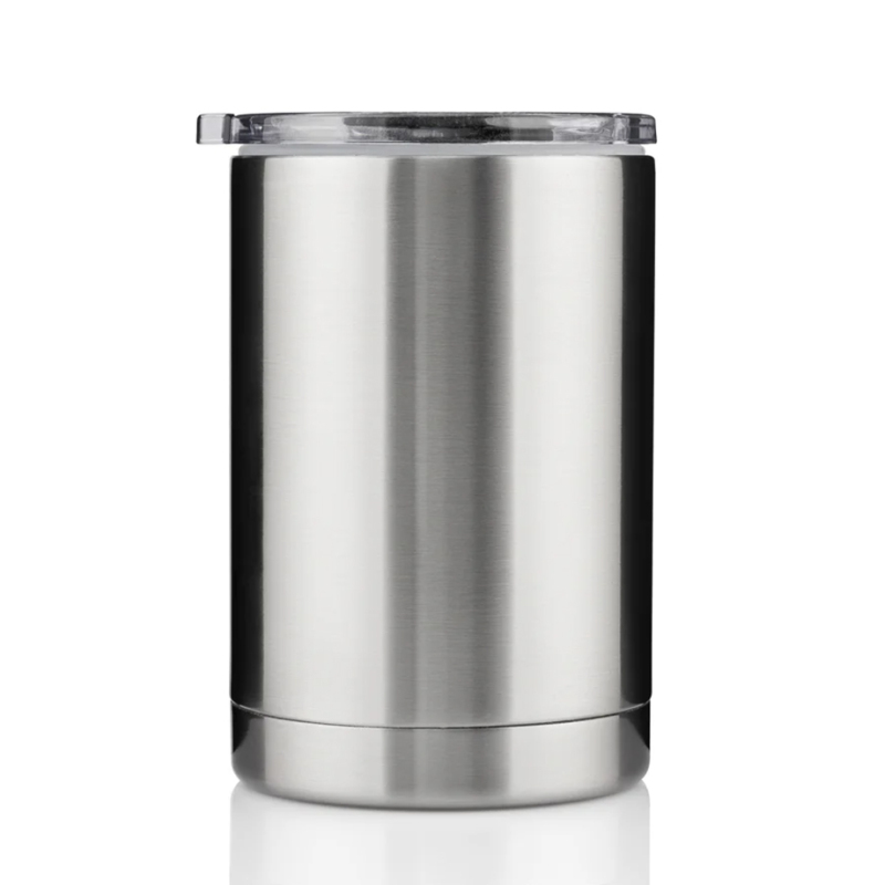 12oz double wall vacuum can cooler with dual lid