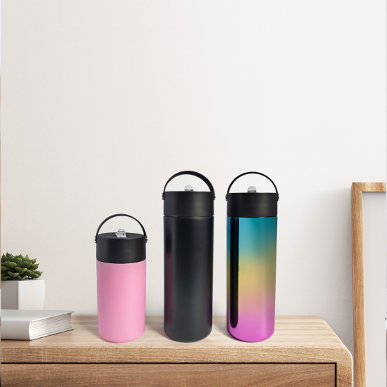 600ML/1L double wall stainless steel tumbler with handle