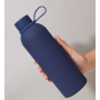 500ml Double wall vacuum recycled SS bottle with rubberized finish
