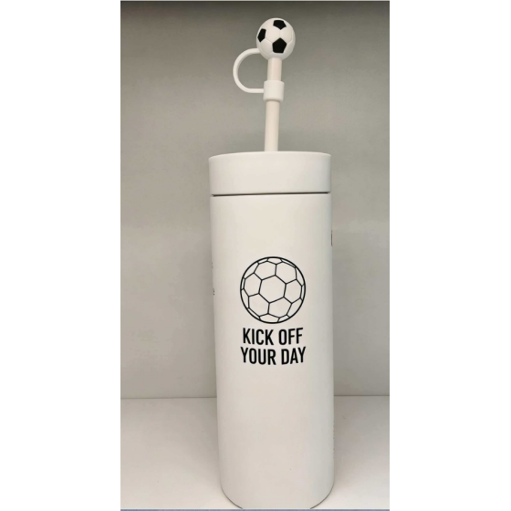 400ML double wall stainless steel mug with straw