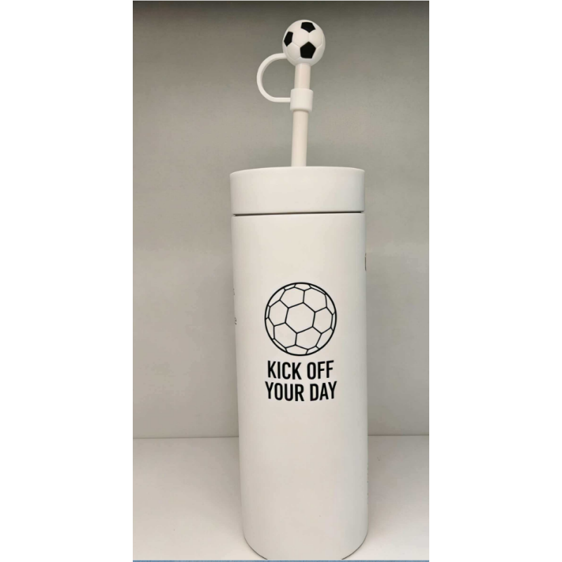 400ML double wall stainless steel mug with straw